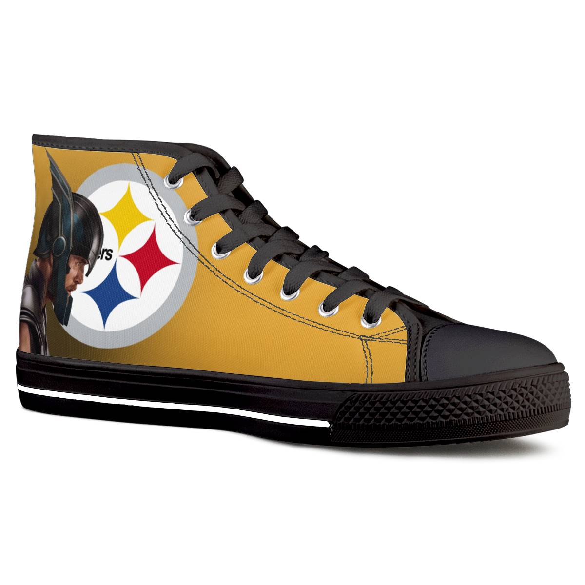 Men's Pittsburgh Steelers High Top Canvas Sneakers 004